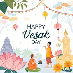 Obraz premium happy vesak day