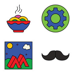 Modern Icons Flat Icon Set Isolated On White Background