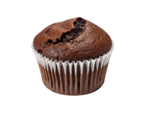 chocolate muffin isolated on white