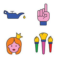 Modern Icons Flat Icon Set Isolated On White Background