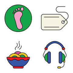 Modern Icons Flat Icon Set Isolated On White Background