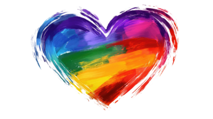 Rainbow Heart:  A vibrant watercolor heart, bursting with colors of the rainbow, radiates love, diversity, and acceptance.