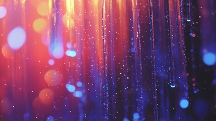 Abstract background with colorful streaks and bokeh lights.
