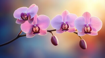 Elegant Pink Orchids in Soft Light