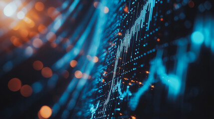 Abstract business Financial charts show a significant increase in profits in the stock market.This is driven by higher interest rates and continued growth. In the innovation world network of financial