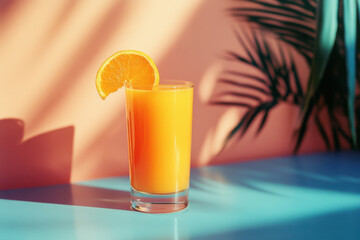Brightly colored citrus beverage enhances a summer atmosphere with vibrant hues and sunny energy