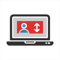 icon laptop silhouette vector