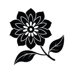black and white flower vector