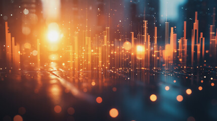 Fototapeta premium Abstract business Financial charts show a significant increase in profits in the stock market.This is driven by higher interest rates and continued growth. In the innovation world network of financial