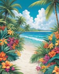 Tropical beautiful beach scenery background