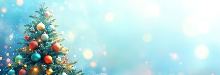 Colorful Christmas Tree with Festive Decorations