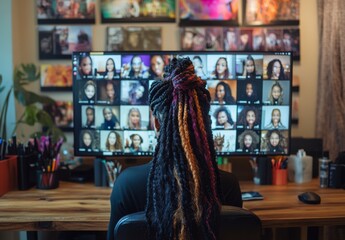 Person Using Laptop for Video Conference