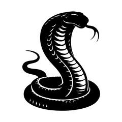 Fototapeta premium King Cobra black Silhouette the white background