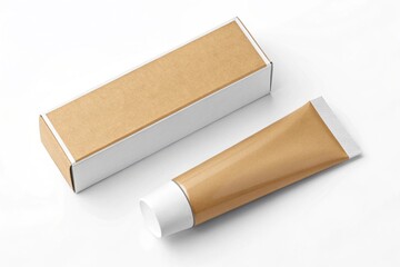 mock-up realistic tube and box for toothpaste prod.