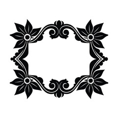 frame with flowers and leaves