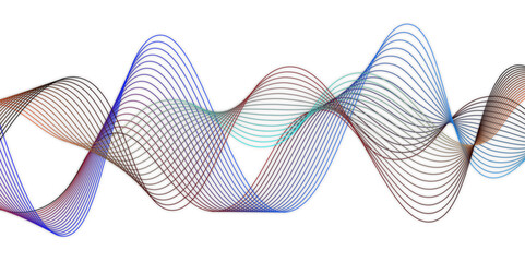 Abstract background with waves for banner. Wave lines smooth flowing dynamic isolated on white background. black wavy lines. Digital frequency equalizer. digital Stylized line art background. EPS10