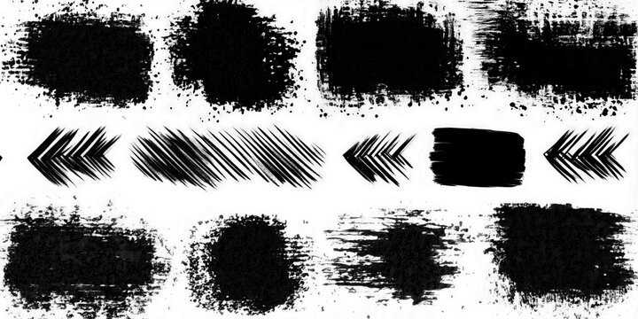 Set of Brush line shape background, Hand drawn sketch doodle scribble brush geometric shape crayon effect background. brush on white background 