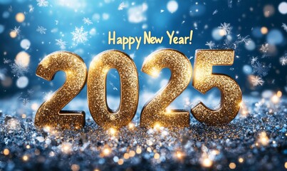 Golden 2025 Celebration for New Year Festivities