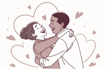 romantic couple kissing