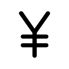 Black Currency symbol silhouette vector illustration on white background.