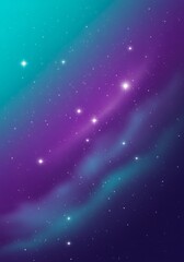 Fototapeta premium Stunning Purple and Teal Galaxy Nebula with Bright Stars Cosmic Background Space