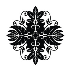 black and white floral ornament