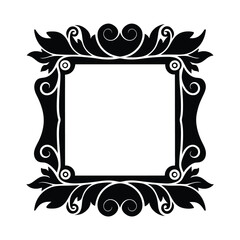 black and white floral frame