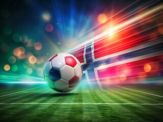 Norway vs Bangladesh Football Match: Long Exposure Soccer Field Stock Photo