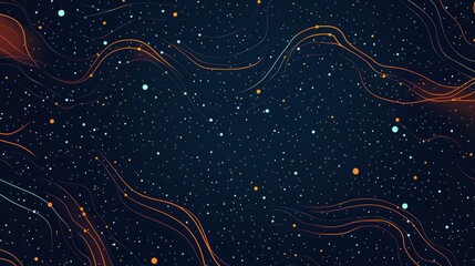 Fototapeta premium Flat minimalist abstract constellation patterns with starry dot illustration art