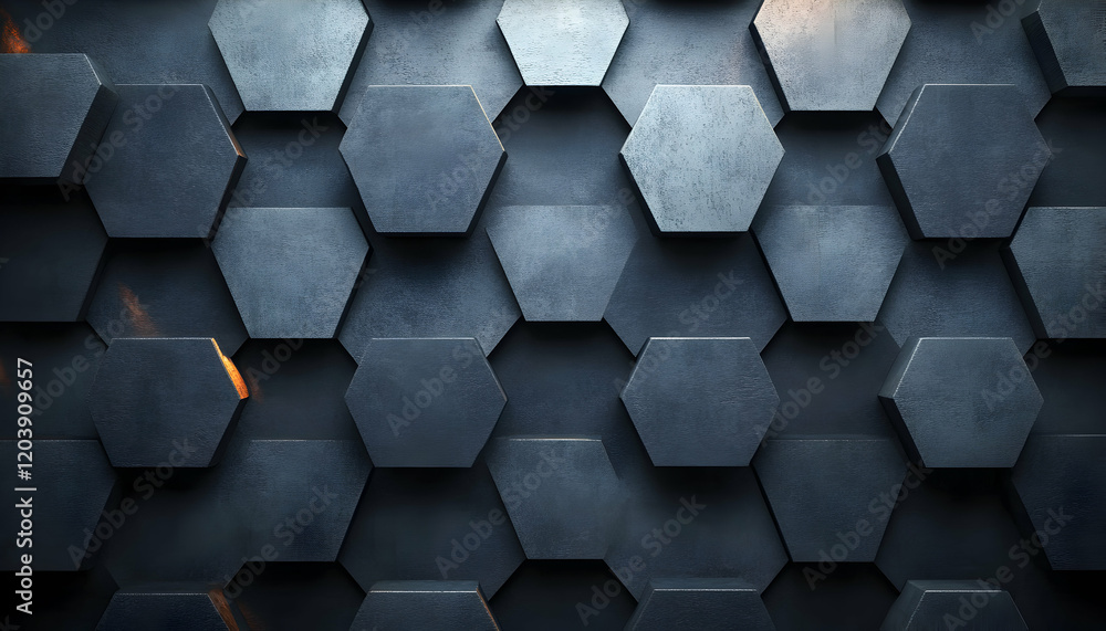 Poster abstract dark grey hexagonal pattern background. modern geometric design texture.