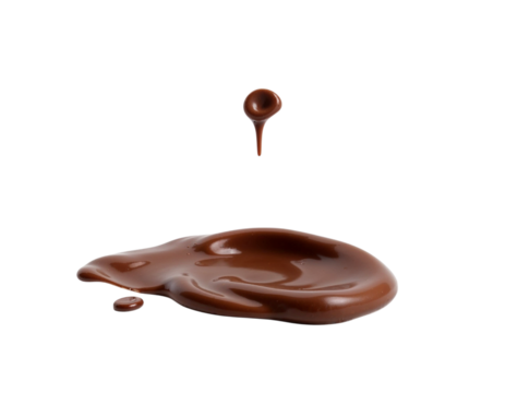 chocolate dripping on white background