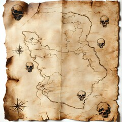 A map with skulls on it