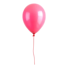 Crédence en verre imprimé Pink Balloon with Red String: A single, vibrant pink balloon floats against a clean background, tied with a long, thin red string.  A simple yet cheerful image perfect for celebration themes.