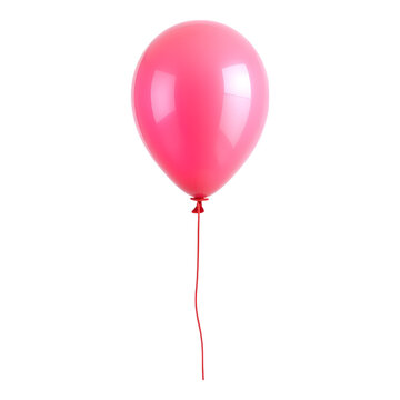 Pink Balloon with Red String: A single, vibrant pink balloon floats against a clean background, tied with a long, thin red string.  A simple yet cheerful image perfect for celebration themes.