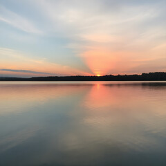 Naklejka premium sunset on the lake