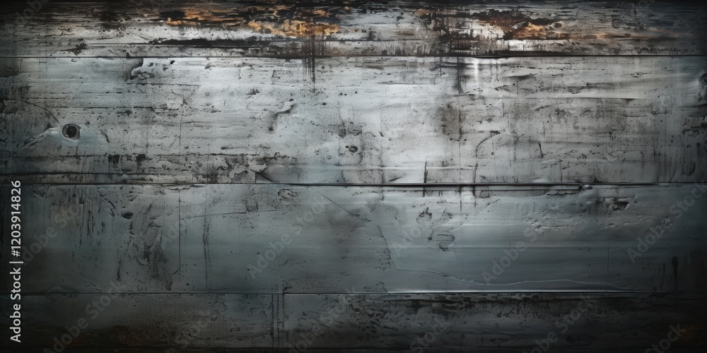 Poster abstract metal texture featuring a weathered and scratched surface with hints of rust and dark tones