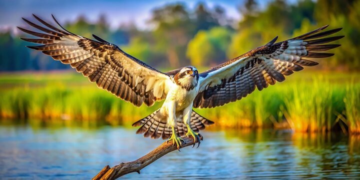 Osprey Bird Taking Flight from Lake Bhigwan, Maharashtra, India - Wildlife Photography
