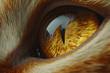 Obraz premium Close-up of an animal's eye, showing intricate details of fur and iris. A captivating image ideal for nature, wildlife, or animal-themed projects.