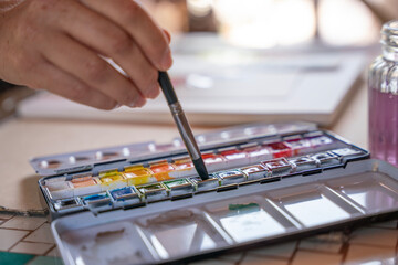 Obraz premium palette of colors work in progress