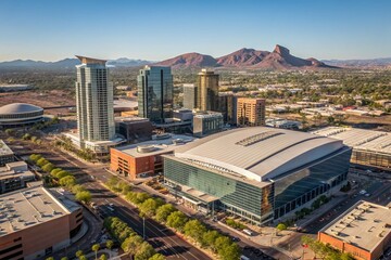 Panoramic Aerial View Phoenix Downtown