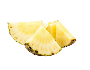 pineapple slices isolated on white