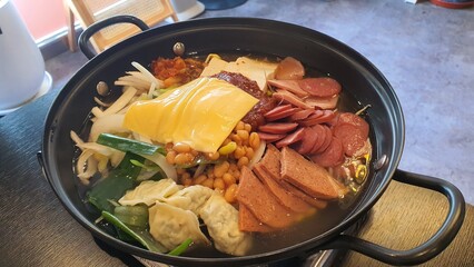 Korean traditional food. Budae Jjigae