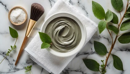 Green Clay Facial Mask in Spa Setting