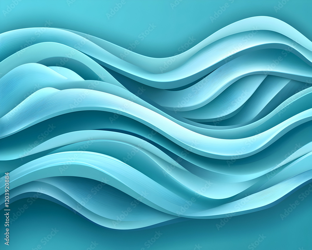 Poster abstract turquoise wave background, perfect for website banners, presentations, and design projects.