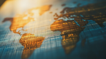 Naklejka premium Abstract business Financial charts show a significant increase in profits in the stock market.This is driven by higher interest rates and continued growth. In the innovation world network of financial