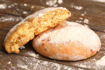 round protein cookies on a rustic background