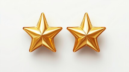Obraz premium Golden Star Earrings: A pair of dazzling golden star earrings with a textured, 3D design against a clean backdrop. These stylish earrings are perfect for adding a touch of sparkle to any outfit. 