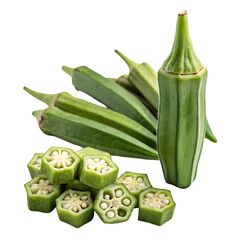 fresh okra isolated