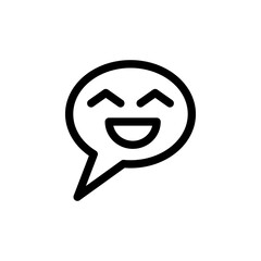 smile Icon of a chat bubble with a fast-forward arrow, symbolizing rapid message delivery or quick communication. Ideal for messaging apps, communication tools, and tech interfaces. Clean.