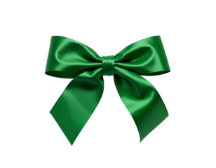 green bow isolated on white